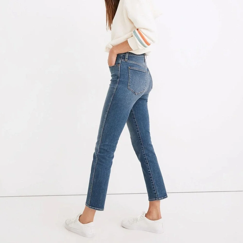 Madewell Roadtripper Stovepipe Jeans 28P Medium Wash High Rise Straight NB012